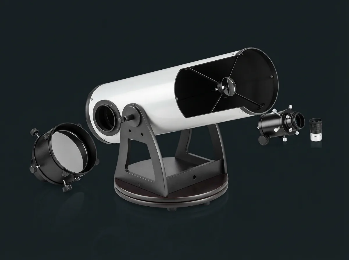 Detailed cutaway or component view of the Orion XT8 telescope highlighting its key features.