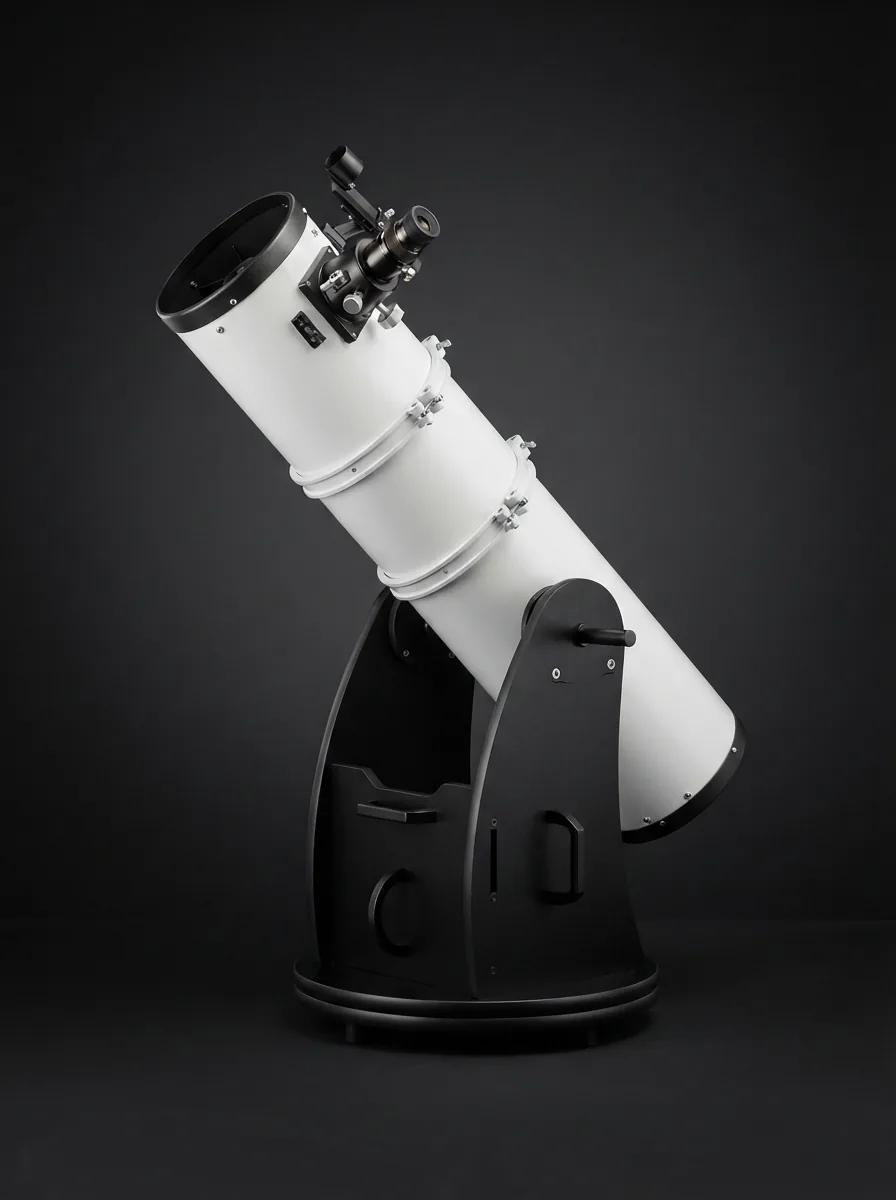 The Orion SkyQuest XT8 Classic Dobsonian Telescope shown in a full studio shot against a dark background.
